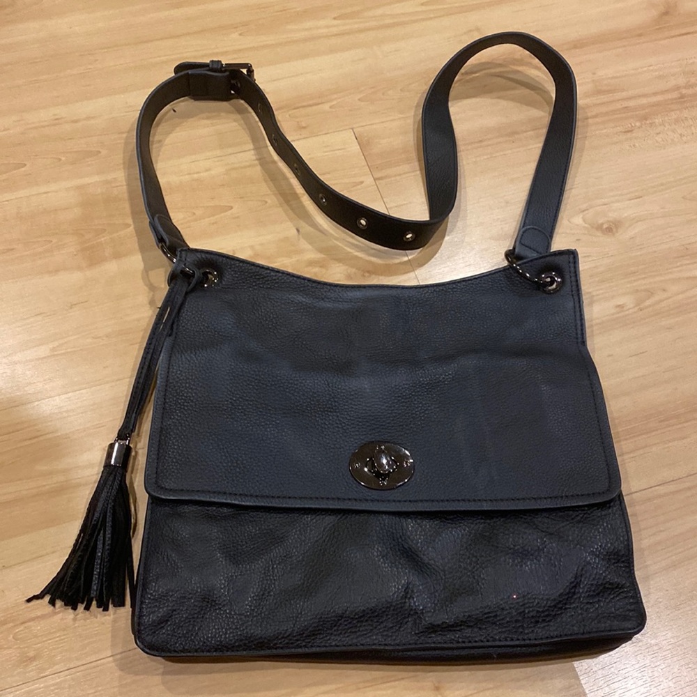 Rachel Roy Black Accordion Crossbody Bag